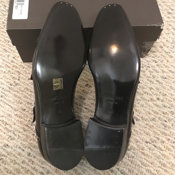 ?Roberto Cavalli black leather studded dress shoe main image 3